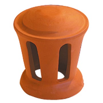 Accessoire terre cuite d'EDILIANS : Lanterne petit modèle conique 100 (Section d'aération 30 cm2) Rouge