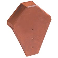 Ridge end piece for angled ridge tile with interlock Natural Red